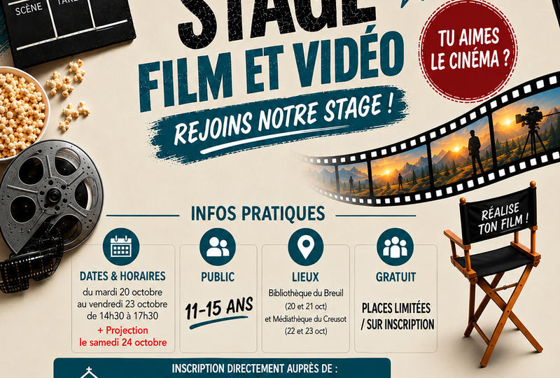Stage cinéma pour les 11-15 ans